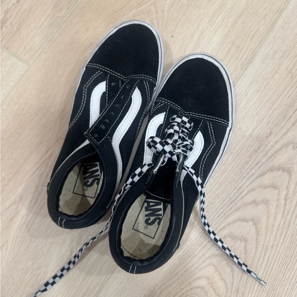 Vans Kids Black and White Sneakers